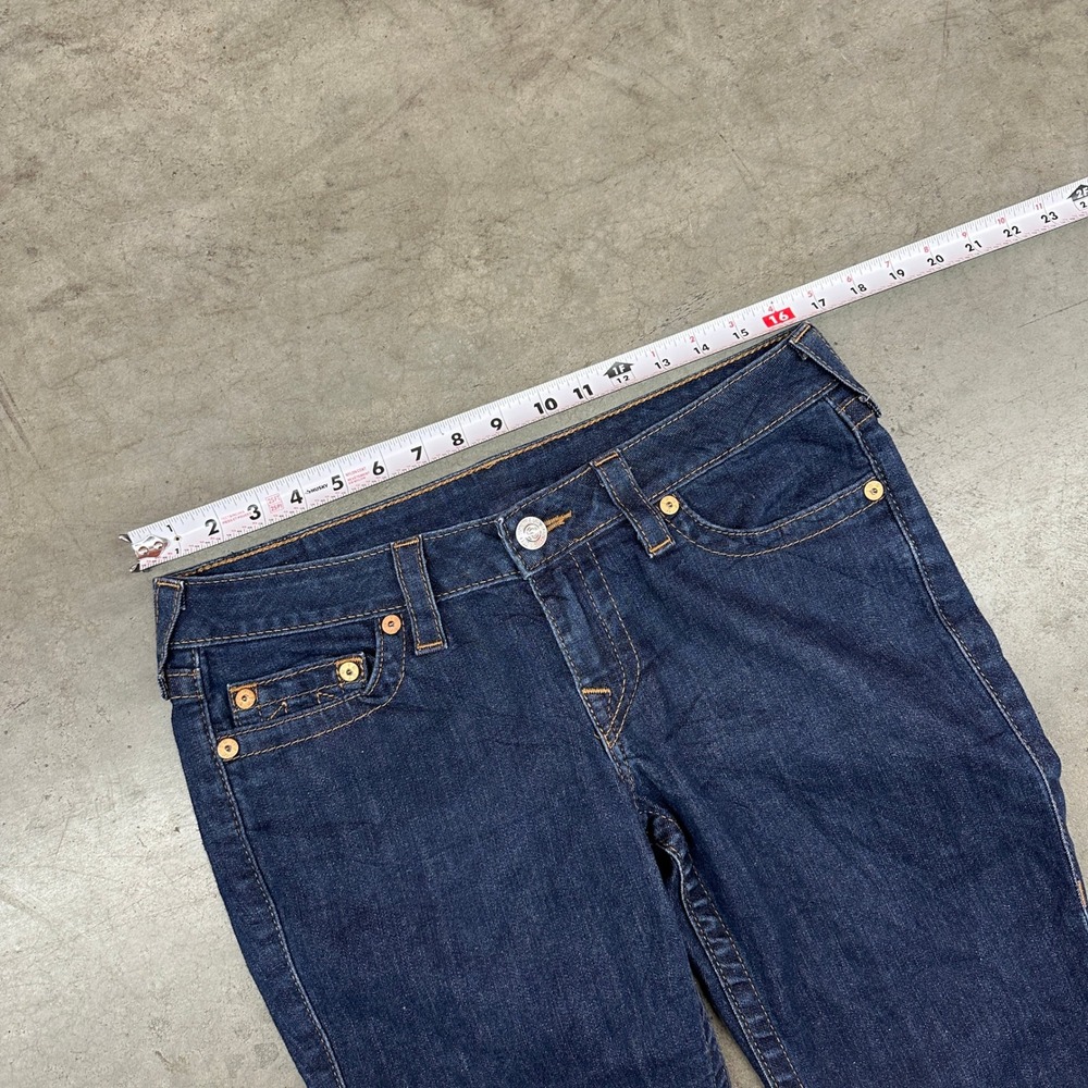 True Religion Studded Horseshoe Straight Leg Dark Wash Jeans Women's 32x30 - Picture 2 of 9